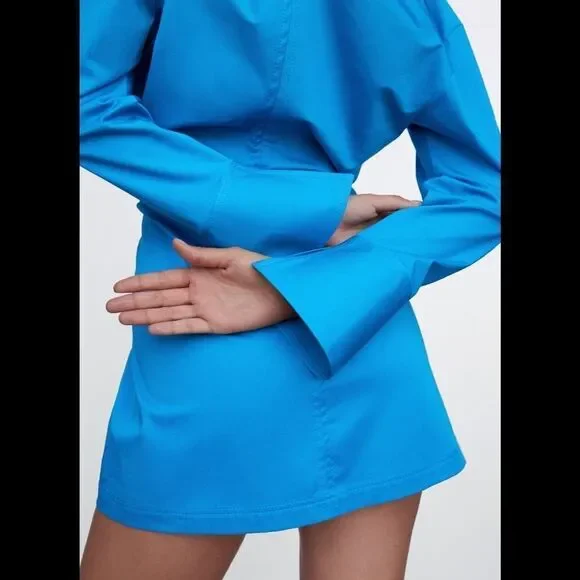 Zara blue cotton shirtdress - Picture 6 of 10